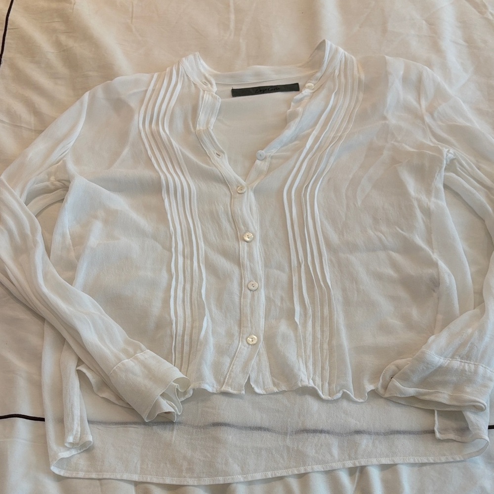 Enza Costa Sheer White Blouse